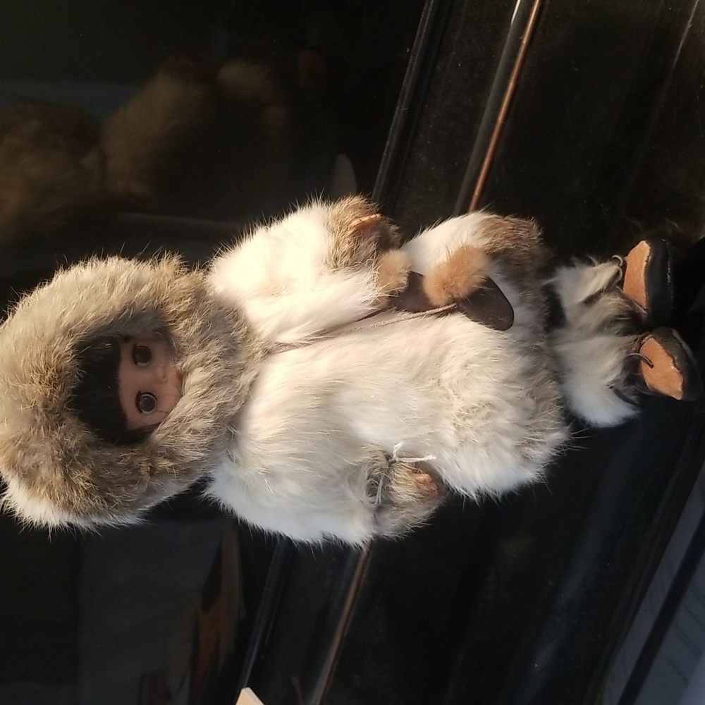 Inuit doll with rabbit fur